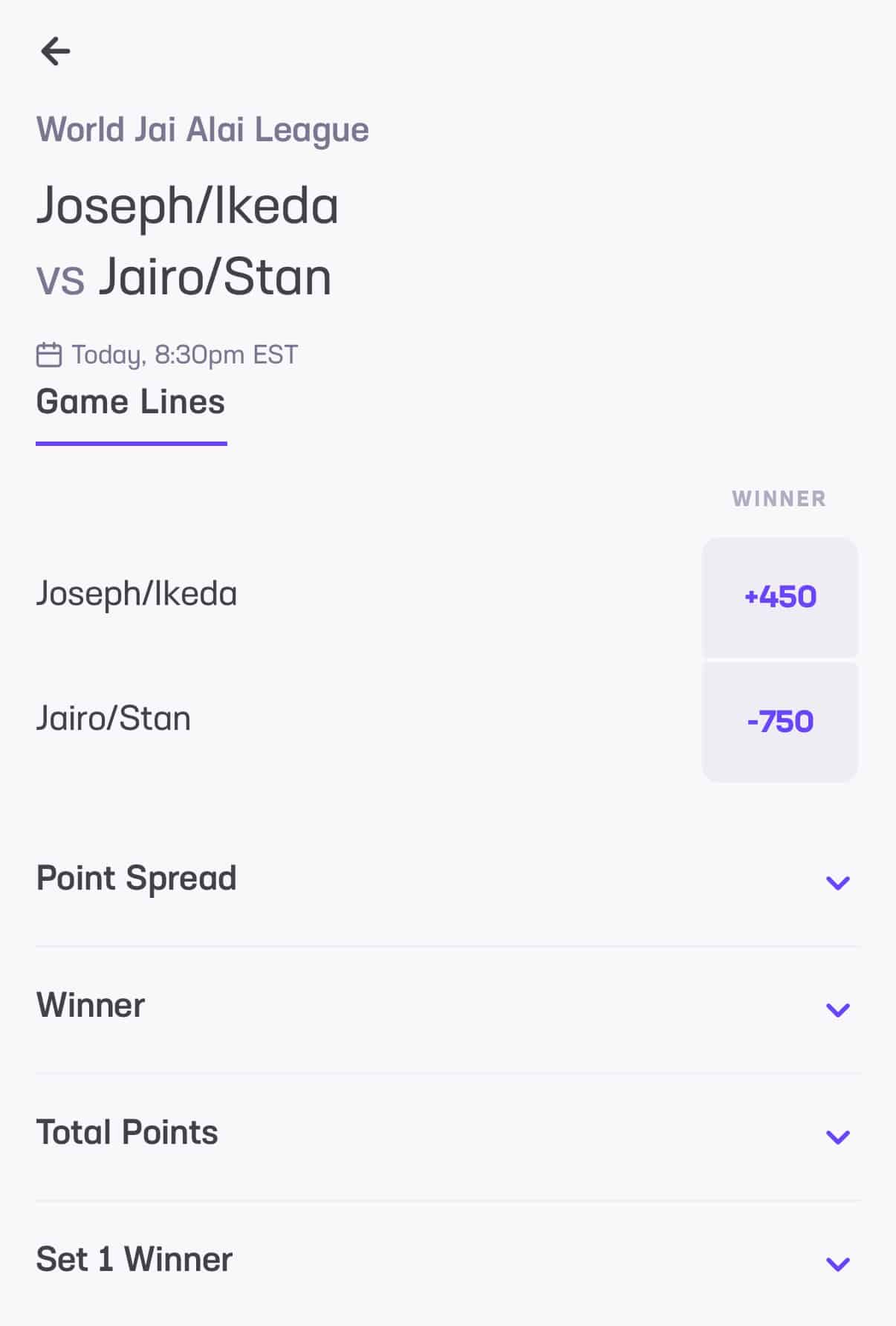 jai alai betting