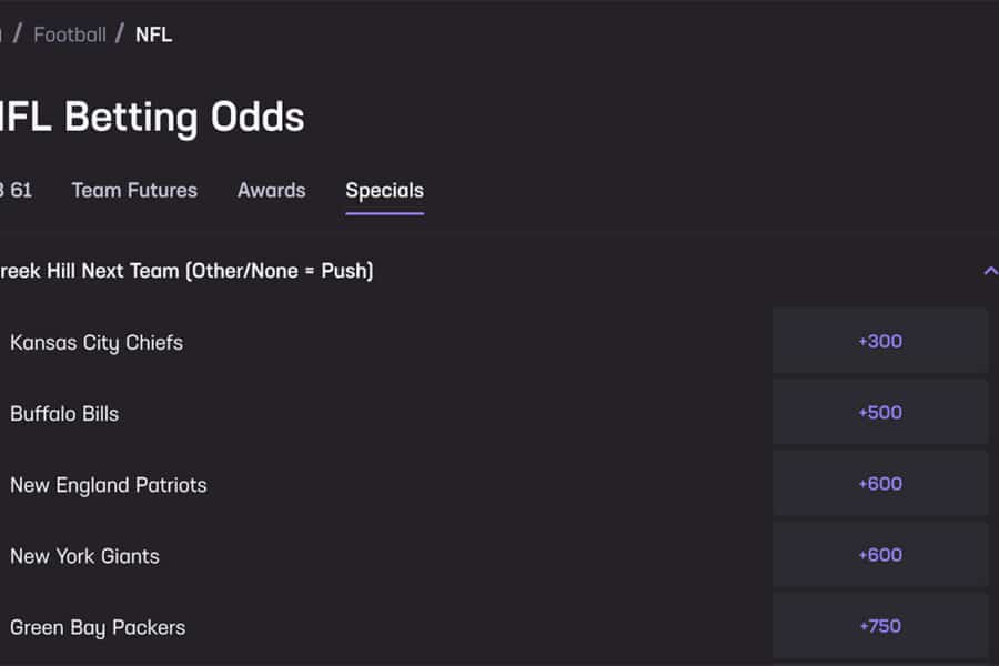 tryeek hill odds