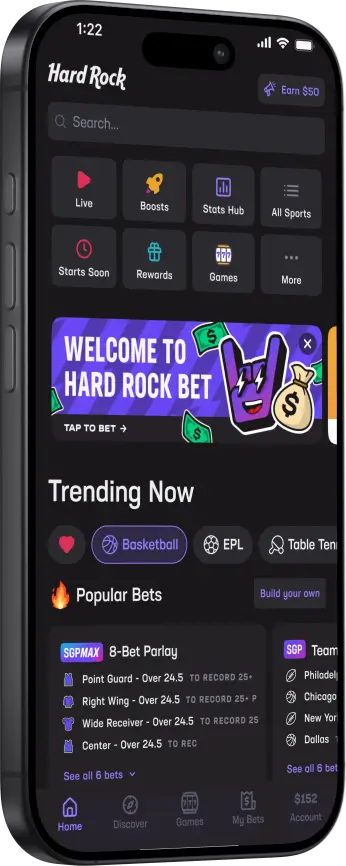 Sportsbook app screen